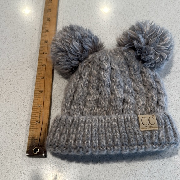 C.C. Kids Gray Pom-Pom Hat - Picture 6 of 6